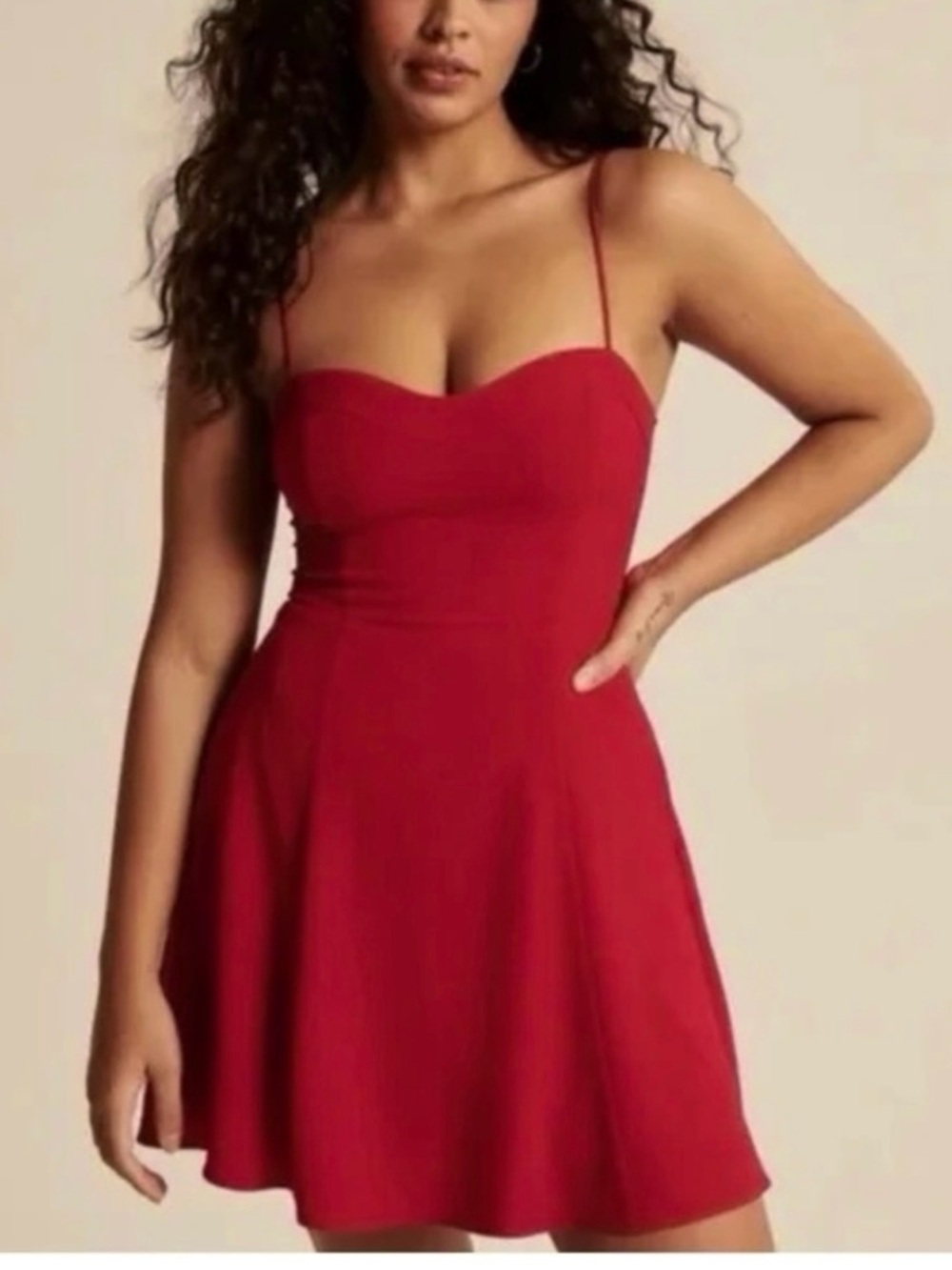 Abercrombie and Fitch - Red Fit and Flare Sleeveless Mini Dress